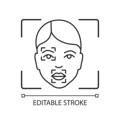 Wall Mural - Face scanning procedure linear icon