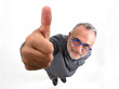 © curto - man thumps up on white background