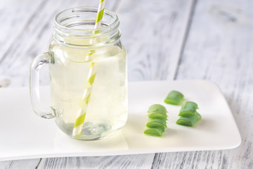 Poster - Aloe Vera drink in mason jar