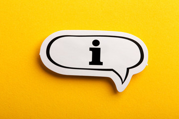 Information Sign Speech Bubble Isolated On Yellow Background