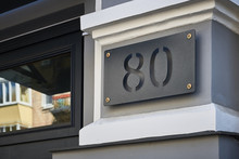Street Sign With House Number 80