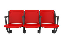 Red Stadium Seats Isolated