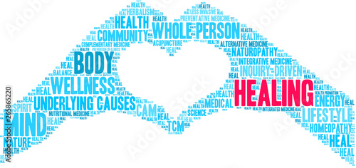 Fototapeta Healing Word Cloud on a white background.