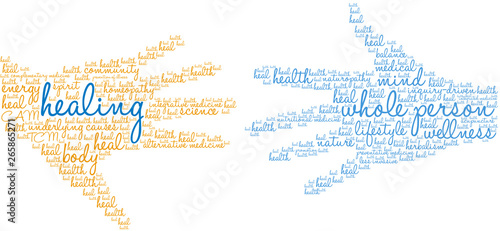 Fotografie, Obraz Healing Word Cloud on a white background.