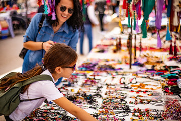 Shopping at the street bazaar