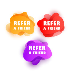 Wall Mural - set of doodle speech bubbles with refer a friend message