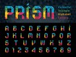 Vector of Geometric Alphabet Letters and numbers, Abstract Colourful Prism Font triangle shape