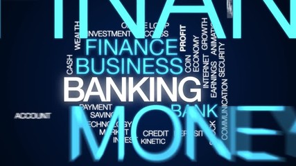 Canvas Print - Banking animated word cloud. Kinetic typography.