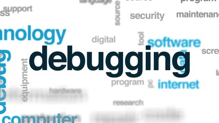 Wall Mural - debugging word cloud. kinetic typography.