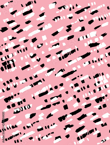 Lovely Seamless Irregular Vector Pattern With Abstract Black And