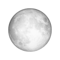 realistic full moon. astrology or astronomy planet design. vector.