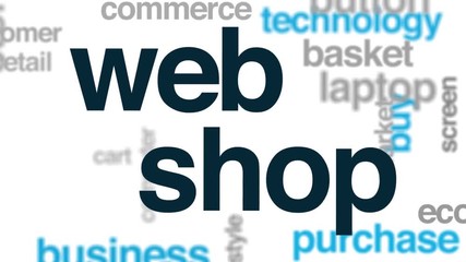 Wall Mural - web shop animated word cloud. kinetic typography.