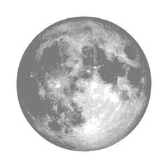 Wall Mural - realistic full moon. astrology or astronomy planet design. vector.