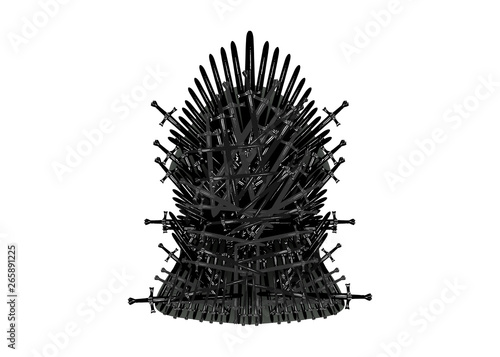 Cuadros en Lienzo Hand drawn iron throne of Westeros made of antique swords or metal blades