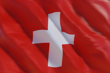 Switzerland flag in the wind