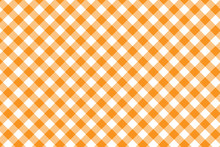 Orange Gingham Pattern. Texture From Rhombus/squares For - Plaid, Tablecloths, Clothes, Shirts, Dresses, Paper, Bedding, Blankets, Quilts And Other Textile Products. Vector Illustration EPS 10
