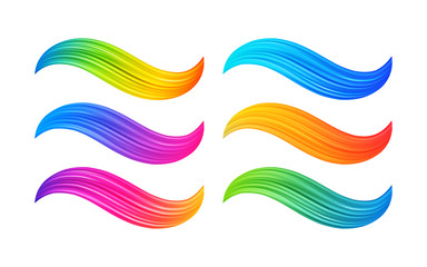 Wall Mural - modern colorful flow abstract waves set vector illustration.