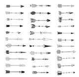 Fototapeta Pokój dzieciecy - Hand drawn vintage vector design set. Hipster ethnic vector elements. Doodle arrows.