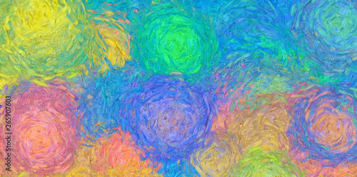 Abstract impressionism painting in Vincent Van Gogh style imitation. Art desi...