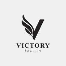 Wings V Logo - Vector Logo Template