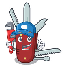 Sticker - Plumber penknife in the a cartoon bag