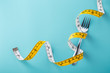 Diet concept on blue background