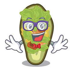 Sticker - Geek avocado stuffed served in cartoon bowl