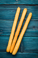 Wall Mural - Salt snacks for beer. Top view. Free space for your text. Rustic style.