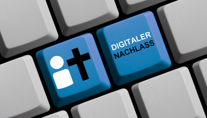 Blaue Computer Tastatur: Digitaler Nachlass