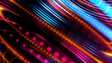 Wall Mural - abstract digital technology system platform dot line light connecting cyber space flow background, f