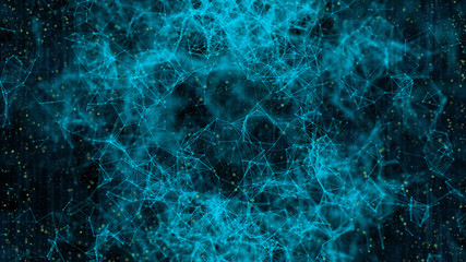 Wall Mural - abstract binary digital coding cyber space pixel light line connect background, future system progra