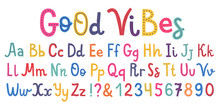 Uppercase And Lowcase Cute Alphabet Font.