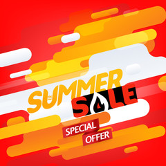 Poster - Summer sale special offer. Abstract background of different color clouds