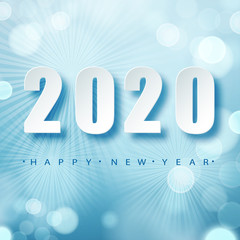 Wall Mural - 2020 blue christmas typography design. winter season background with falling snow. christmas and new
