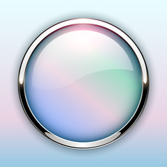 Poster - Glossy button, opalescent pearl like, with metallic elements