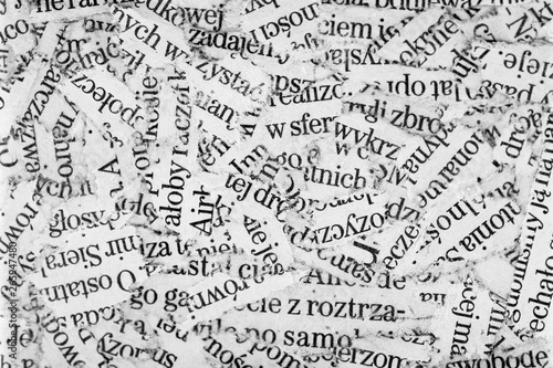Fotografía Newspaper paper strips background