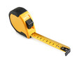 © New Africa - Metal measuring tape on white background. Construction tool