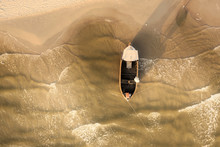 Fischerboot Am Strand Luftbild