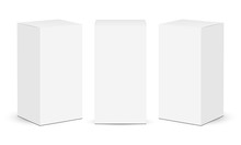 Cardboard Rectangular Boxes Isolated On White Background. Vector Illustration