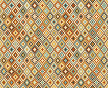 Autumn Orange Diamond. Geometric Seamless Pattern, Texture For Textile Print, Wallpaper Background, Vector Illustration.