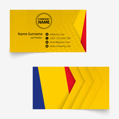 Wall Mural - Romania Flag Business Card, standard size (90x50 mm) business card template.