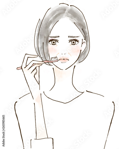 歯磨きする女性 シニア 悩み 困る トラブル Stock Illustration Adobe Stock 歯磨きする女性 シニア 悩み 困る トラブル Stock Illustration Adobe Stock