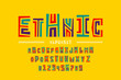 © piai - Ethnic style font design, alphabet letters and numbers