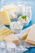 © Brebca - Different types of dairy products on wooden background