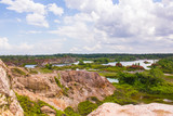 Fototapeta Natura - Aeriel view of the beautiful lakes in Frog Hill- Tasek Gelugor, Malaysia.