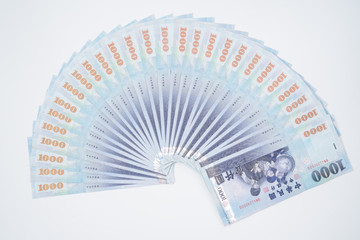 1000 New Taiwan Dollars isolated on white background