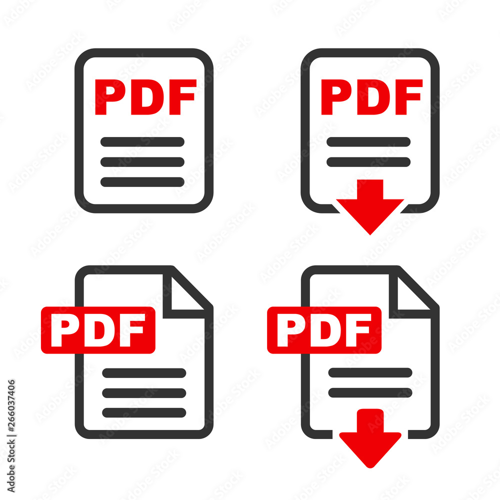 Pdf file download icon. The PDF icon. File format symbol flat – vector ...