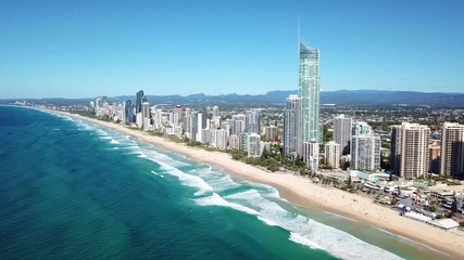 Wall Mural - An aerial view of Surfers Paradise on the Gold Coast, Australia