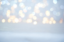 Abstract Christmas Lights On Background. Blurred Bokeh.