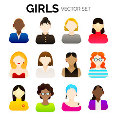 Poster - Cartoon  girls and women icons